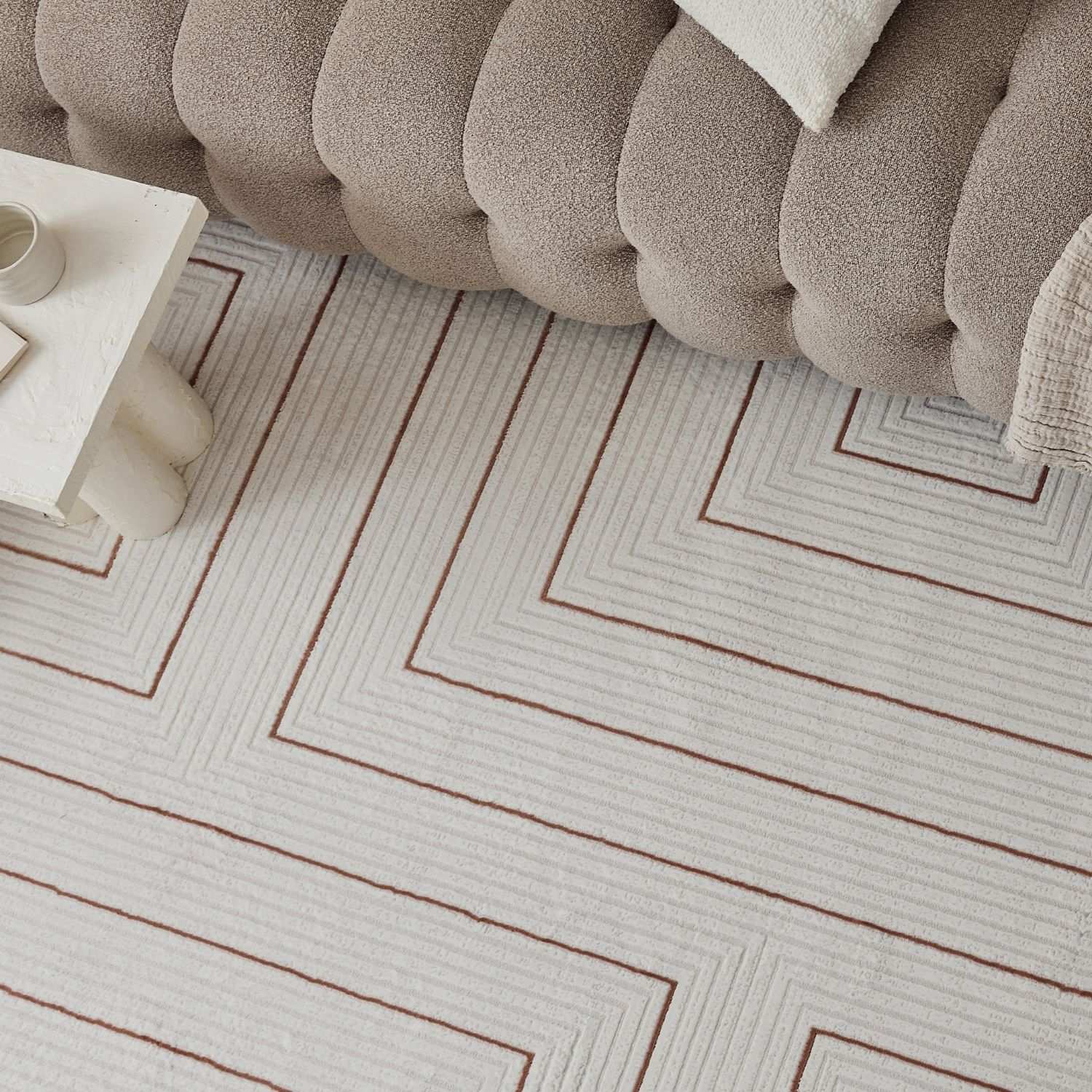 Carmel Cream - Terra Geometric Rug | 6040 - Bargainia.com - 