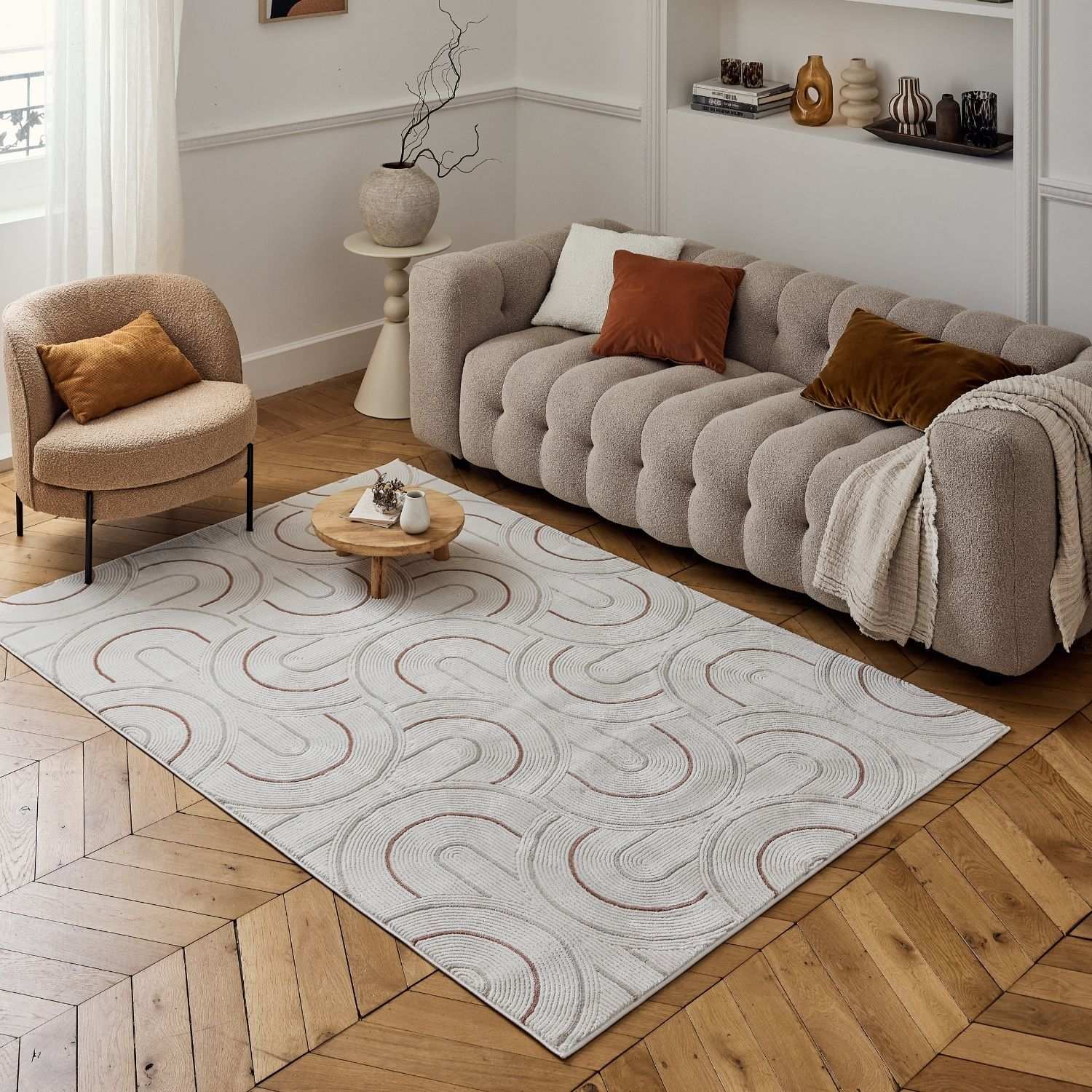 Carmel Cream - Terra Geometric Rug | 6070 - Bargainia.com - 