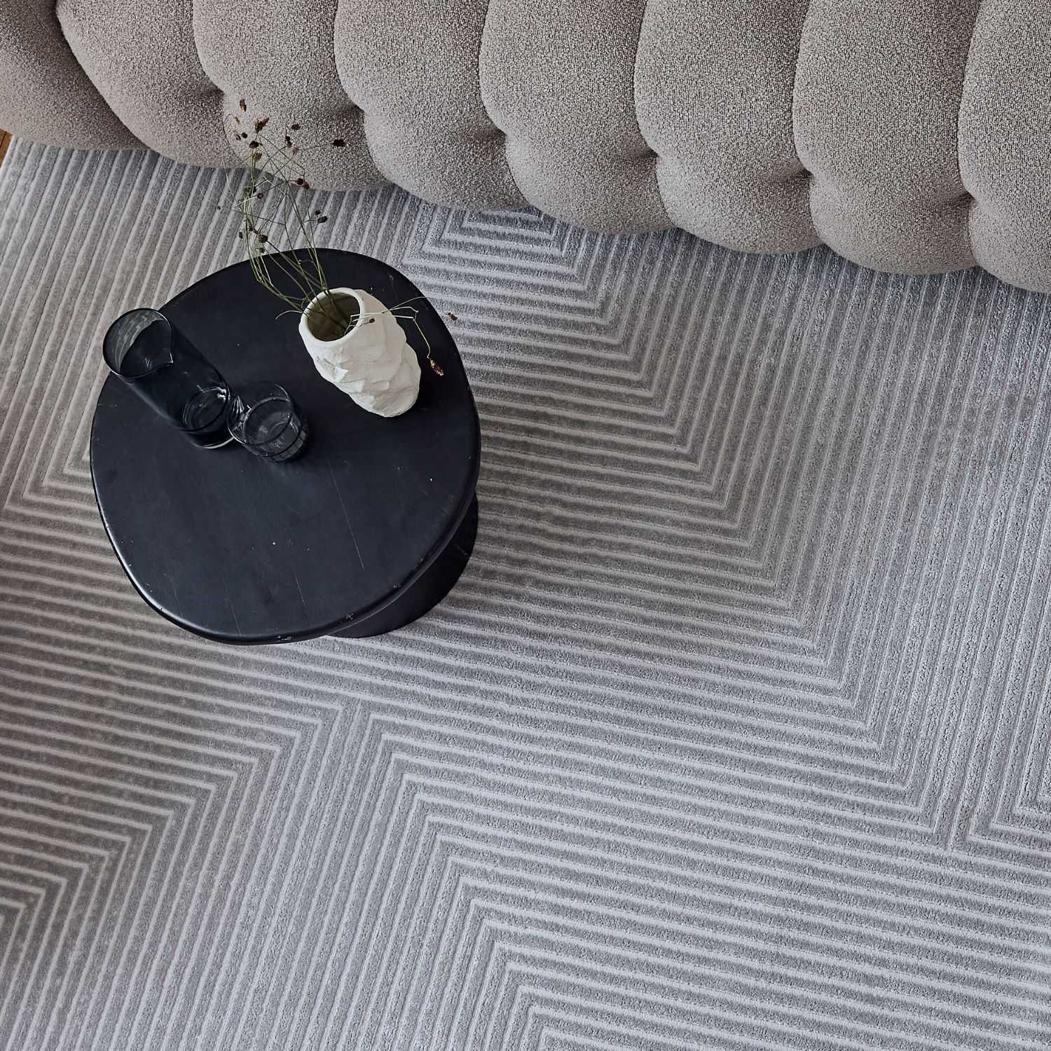 Carmel Grey - Cream Geometric Rug | 6050 - Bargainia.com - 5056584582178 - CRM-GY-80x150