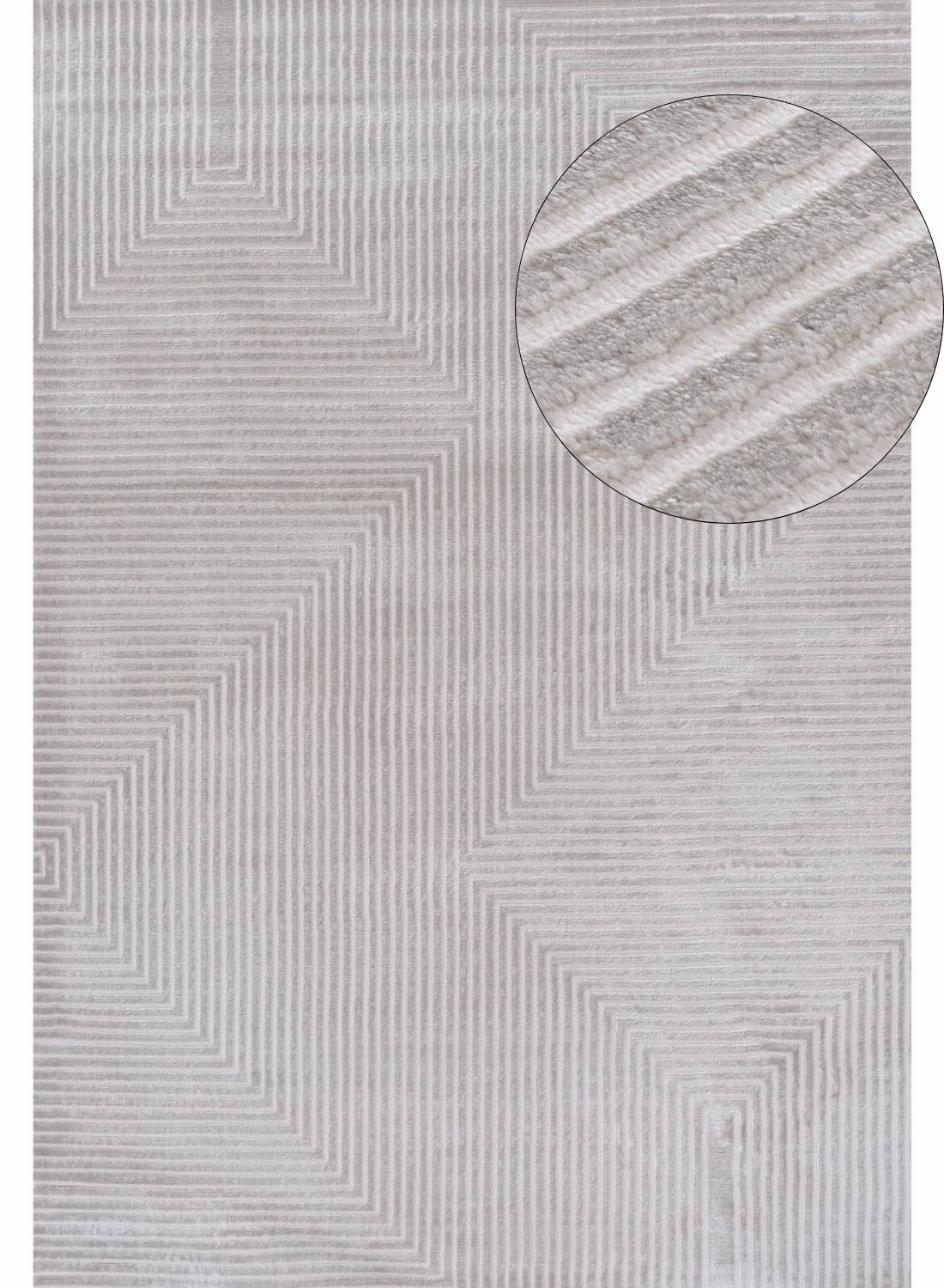 Carmel Grey - Cream Geometric Rug | 6050 - Bargainia.com - 5056584582178 - CRM-GY-80x150