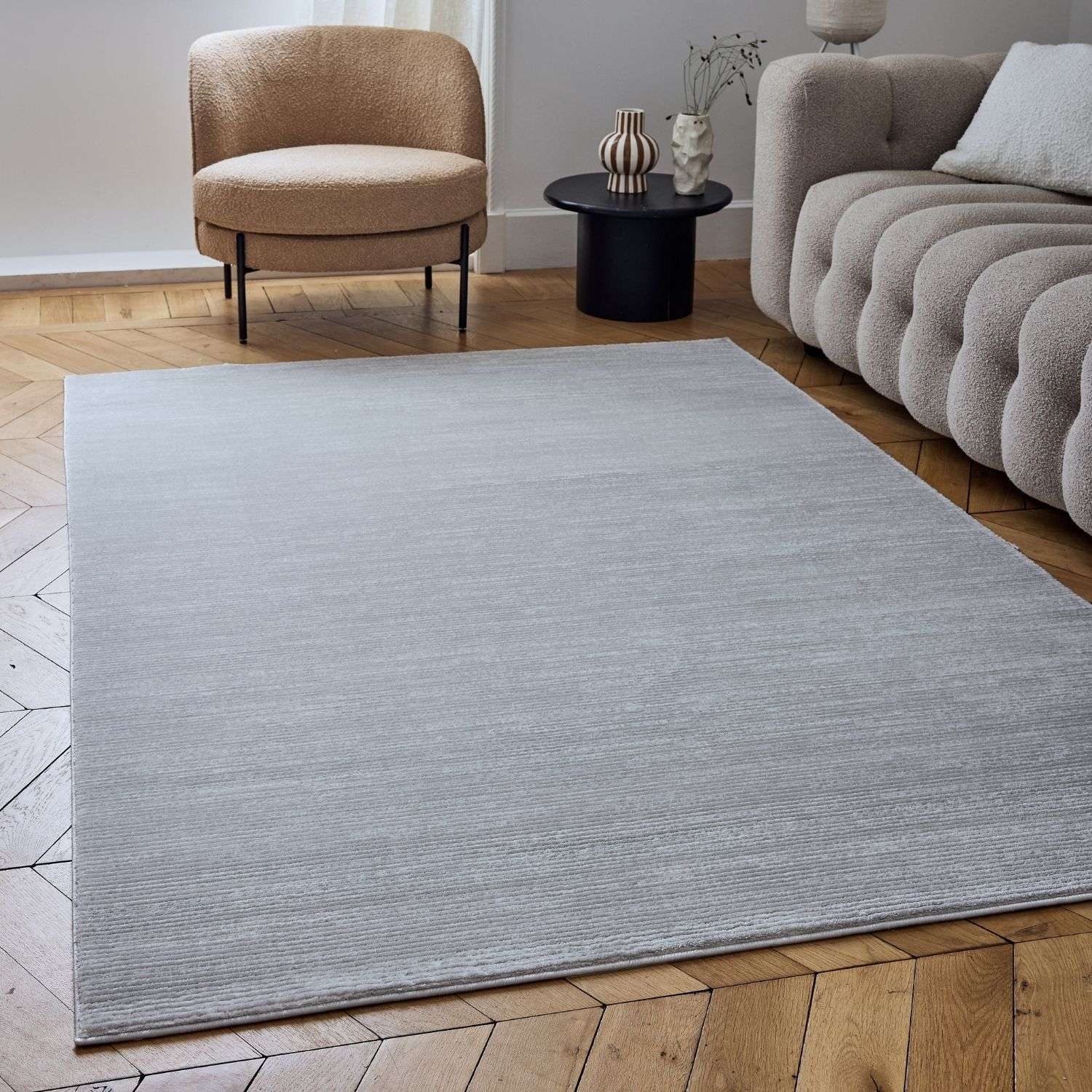 Carmel Grey - Cream Striped Rug | 6020 - Bargainia.com - 5056584582048 - CRM-GCR-80x150