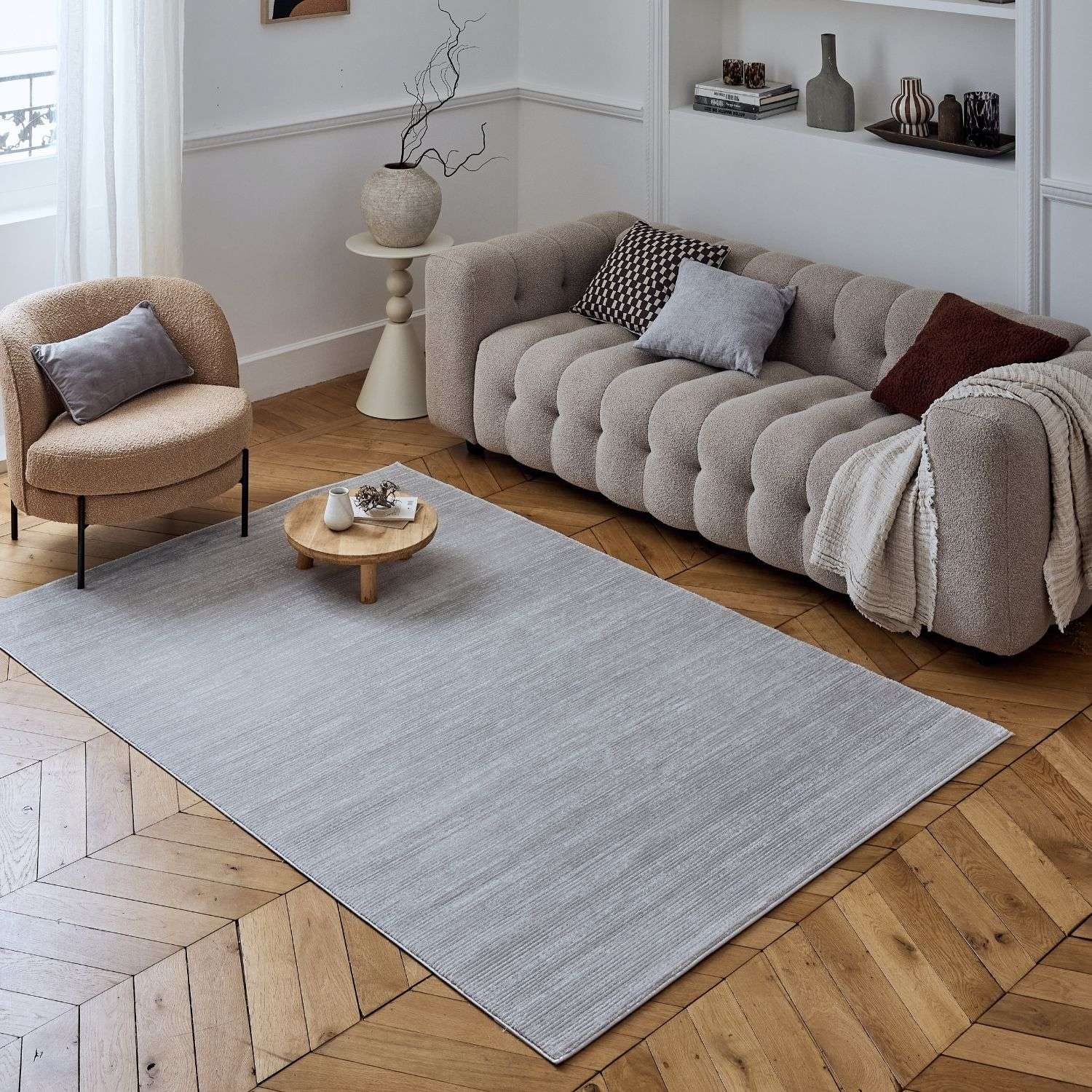 Carmel Grey - Cream Striped Rug | 6020 - Bargainia.com - 5056584582048 - CRM-GCR-80x150