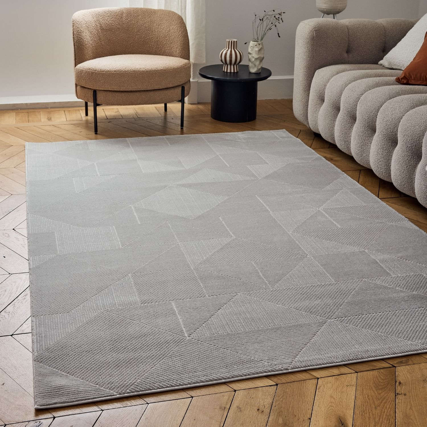 Carmel Grey Rug Abstract | 6000 - Bargainia.com - 5056584581997 - CRM-GR-80x150