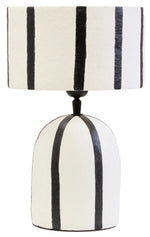 Carta Black and White Stripe Papier Mache Table Lamp - Bargainia.com - 5063227014972