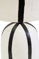 Carta Black and White Stripe Papier Mache Table Lamp - Bargainia.com - 5063227014972
