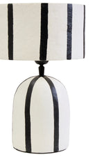 Carta Black and White Stripe Papier Mache Table Lamp - Bargainia.com - 5063227014972