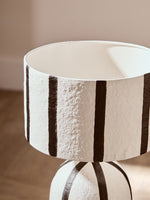 Carta Black and White Stripe Papier Mache Table Lamp - Bargainia.com - 5063227014972