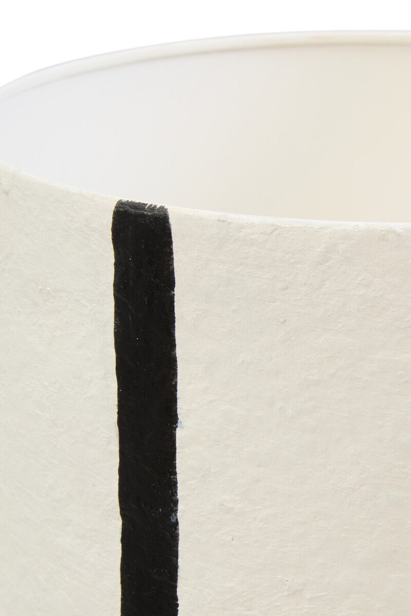 Carta Black and White Stripe Papier Mache Table Lamp - Bargainia.com - 5063227014972