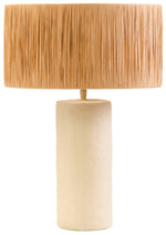 Carta Natural Papier Mache Table Lamp With Natural Raffia Shade - Bargainia.com - 5063227015030