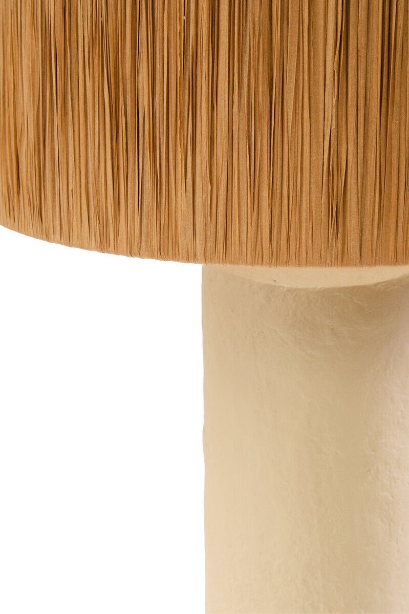 Carta Natural Papier Mache Table Lamp With Natural Raffia Shade - Bargainia.com - 5063227015030