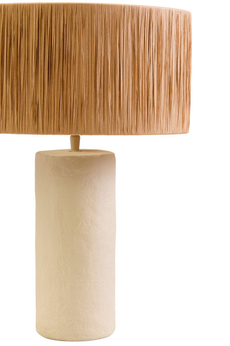 Carta Natural Papier Mache Table Lamp With Natural Raffia Shade - Bargainia.com - 5063227015030