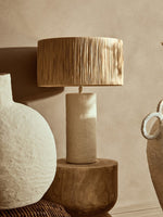 Carta Natural Papier Mache Table Lamp With Natural Raffia Shade - Bargainia.com - 5063227015030