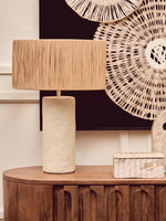 Carta Natural Papier Mache Table Lamp With Natural Raffia Shade - Bargainia.com - 5063227015030