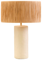 Carta Natural Papier Mache Table Lamp With Natural Raffia Shade - Bargainia.com - 5063227015030