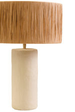 Carta Natural Papier Mache Table Lamp With Natural Raffia Shade - Bargainia.com - 5063227015030