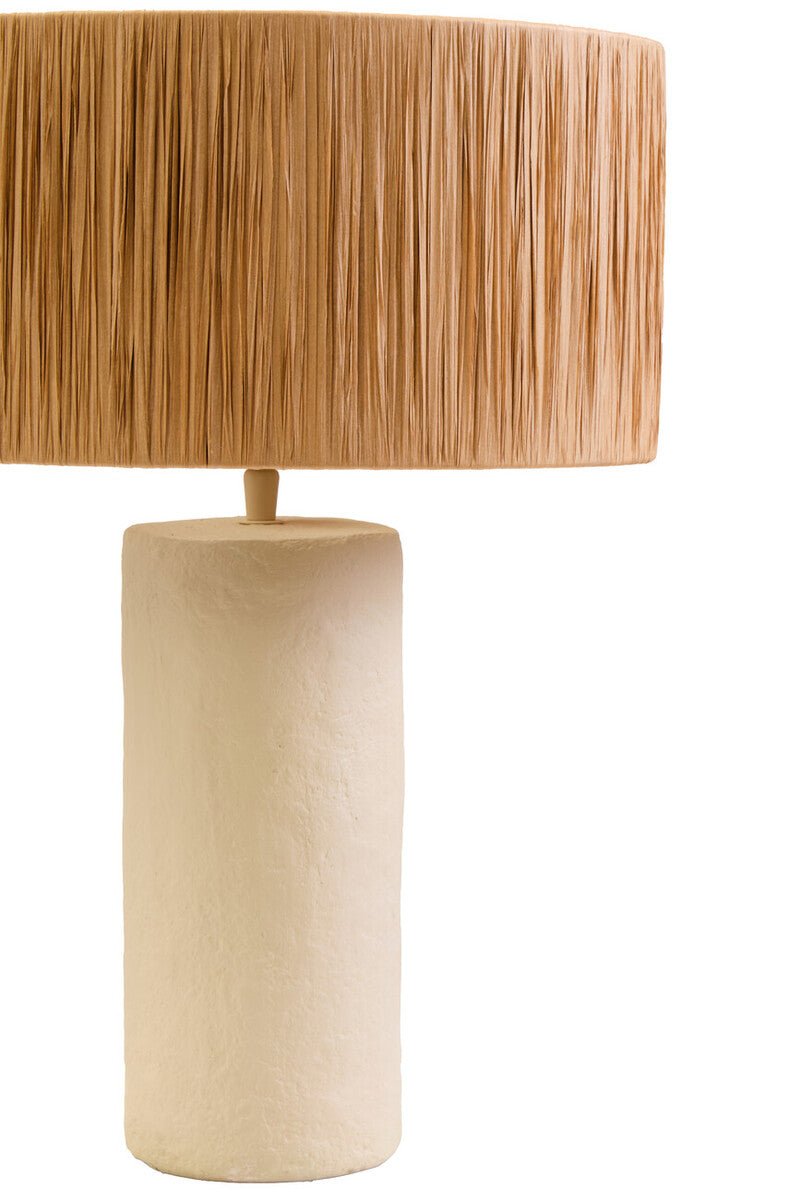 Carta Natural Papier Mache Table Lamp With Natural Raffia Shade - Bargainia.com - 5063227015030