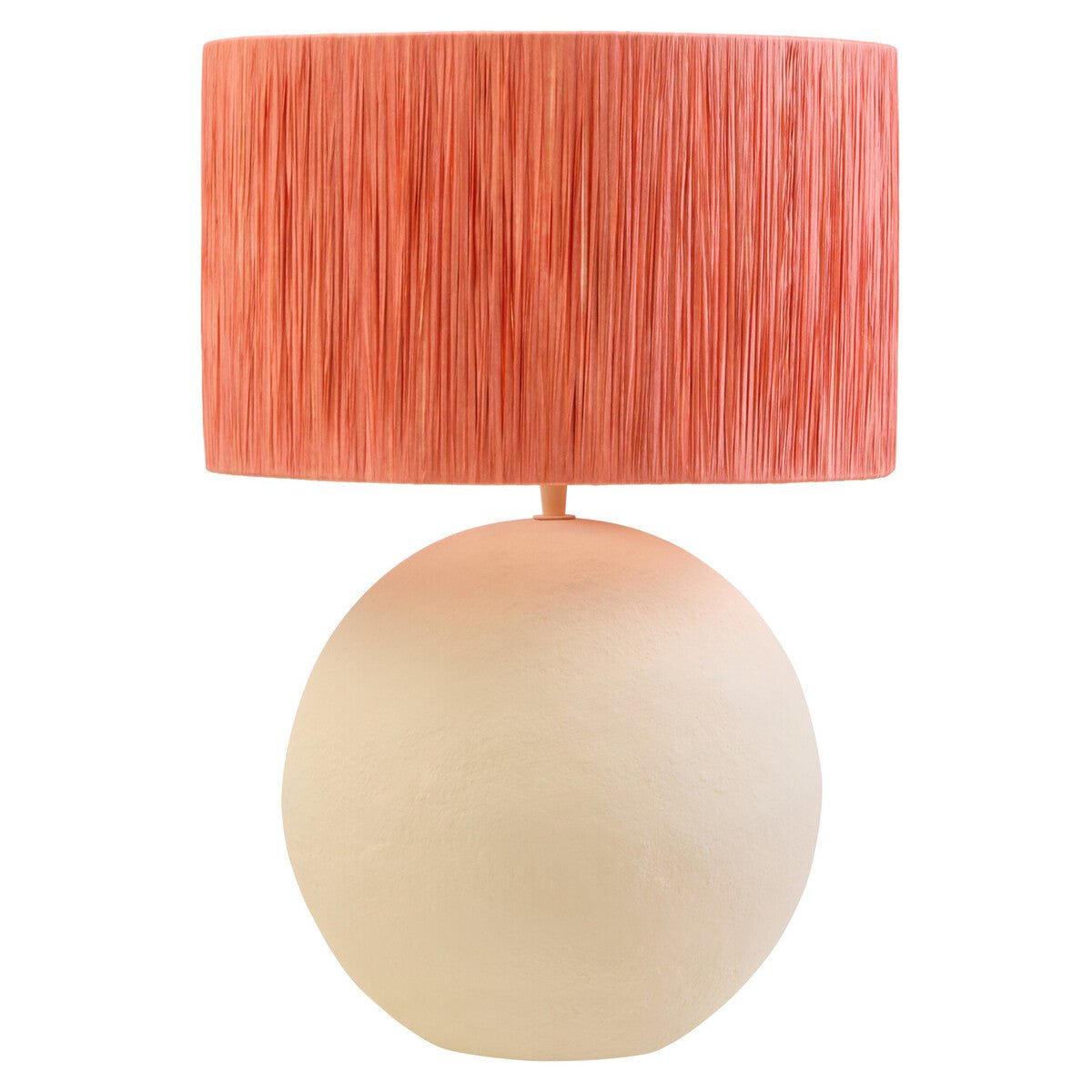 Carta Natural Papier Mache Table Lamp With Rust Raffia Shade - Bargainia.com - 5063227015023