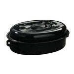 Carvara 42cm Black Enamel Self Basting Roaster with Rack - Bargainia.com - 5018705668222