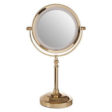 Cassini Gold Colour Iron Led Table Mirror - Bargainia.com - 5018705428833