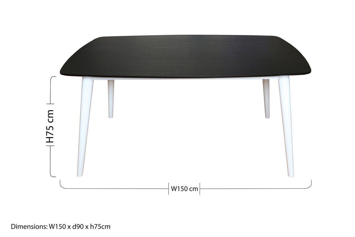 Cassy Black Ash Veneer Dining Table - Bargainia.com - 5018705755670