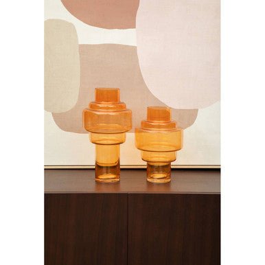 Cayden Large Orange Glass Vase - Bargainia.com - 5018705497921