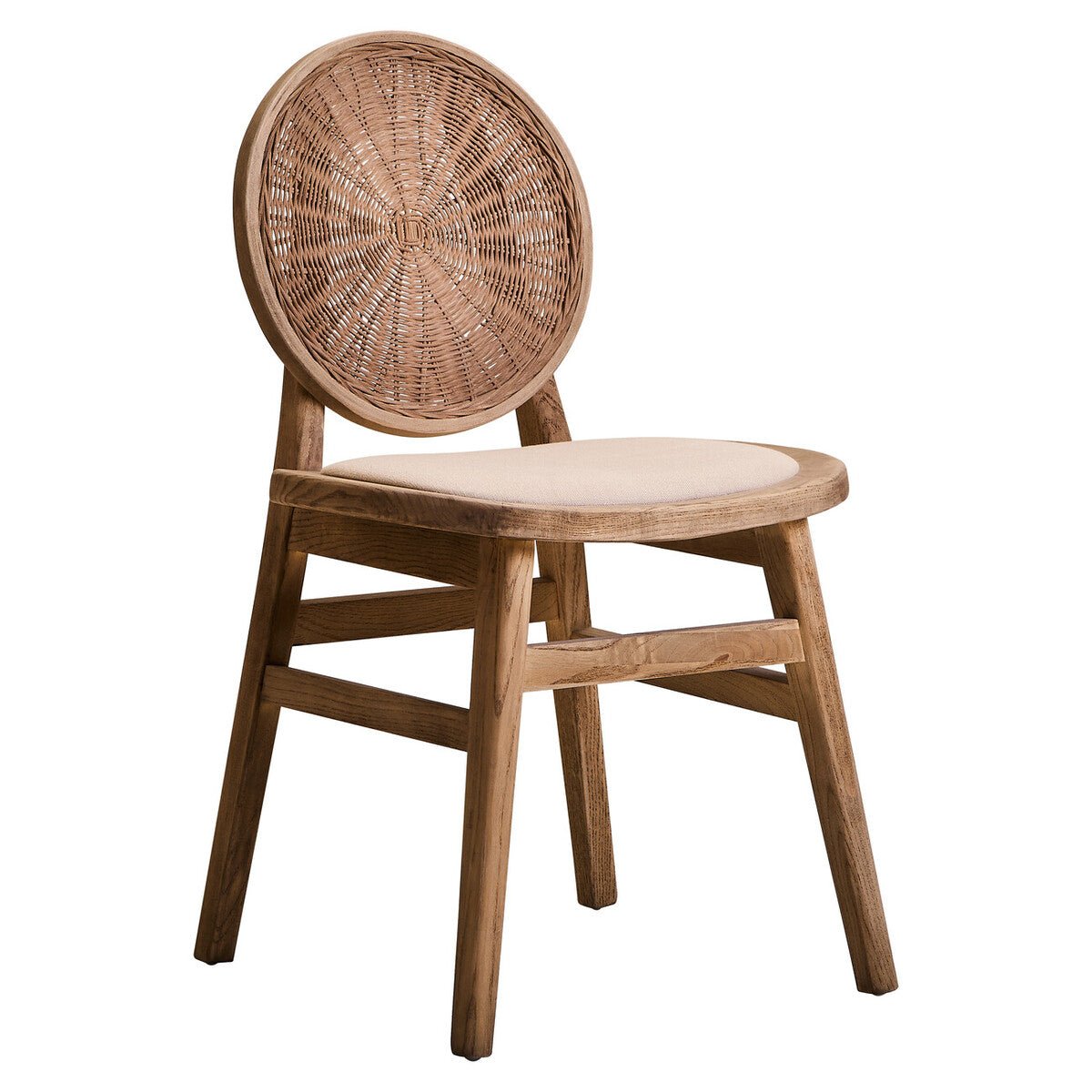 Cebu Beige Fabric and White Wash Elm Wood Dining Chair - Bargainia.com - 5018705994390