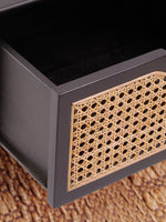 Cebu Black Side Table with Rattan Drawer - Bargainia.com - 5018705952727