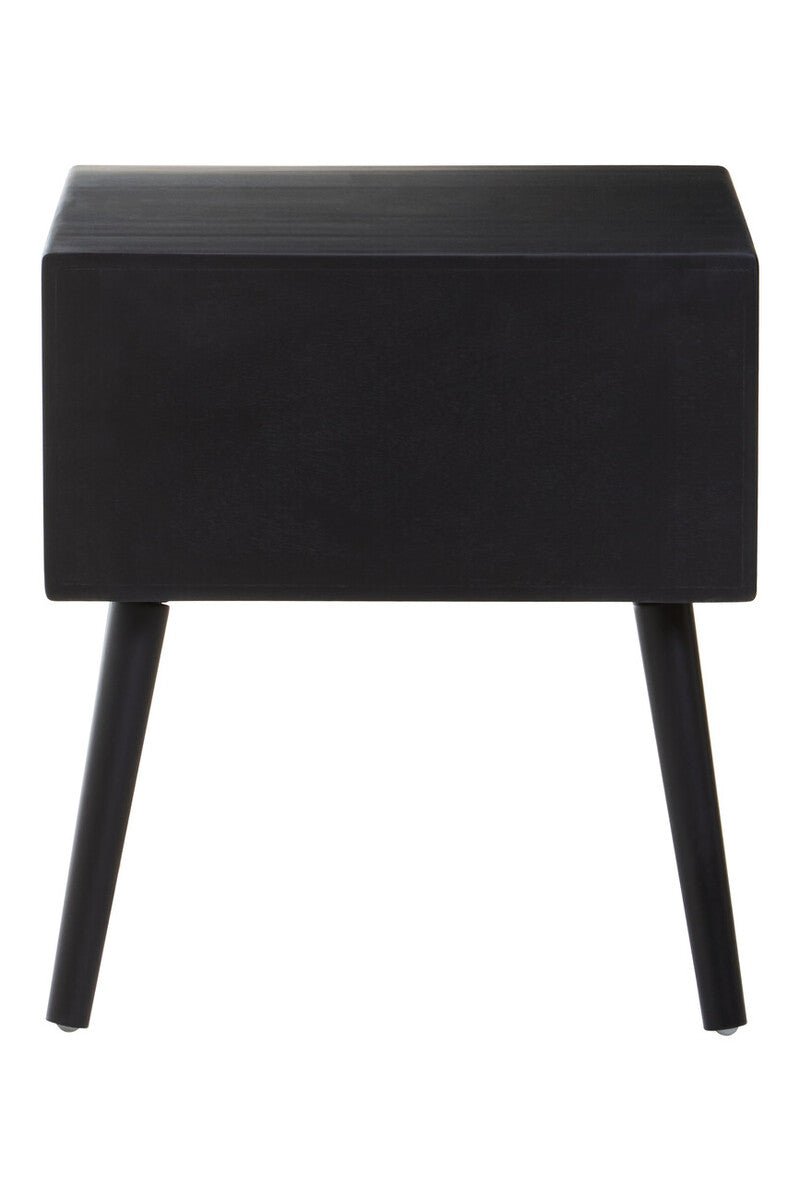 Cebu Black Side Table with Rattan Drawer - Bargainia.com - 5018705952727
