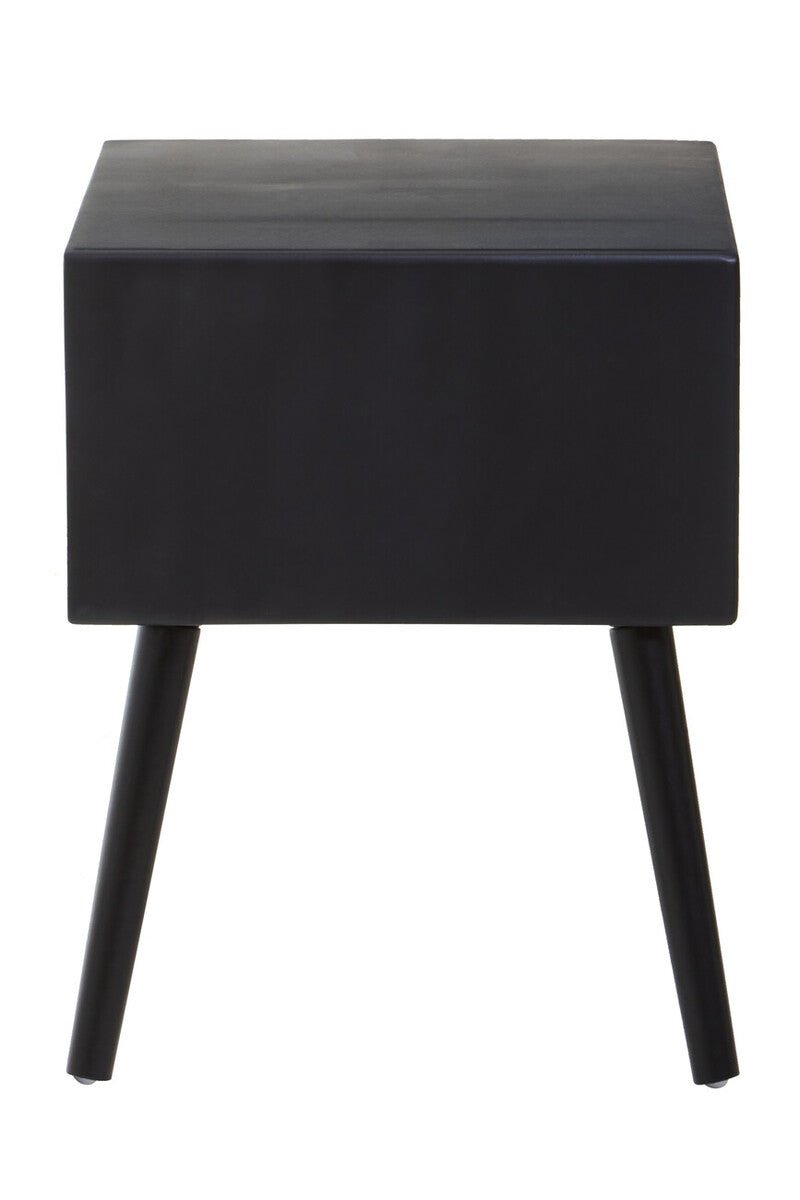 Cebu Black Side Table with Rattan Drawer - Bargainia.com - 5018705952727