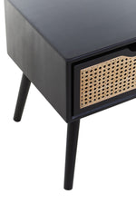 Cebu Black Side Table with Rattan Drawer - Bargainia.com - 5018705952727