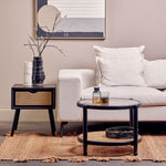 Cebu Black Side Table with Rattan Drawer - Bargainia.com - 5018705952727