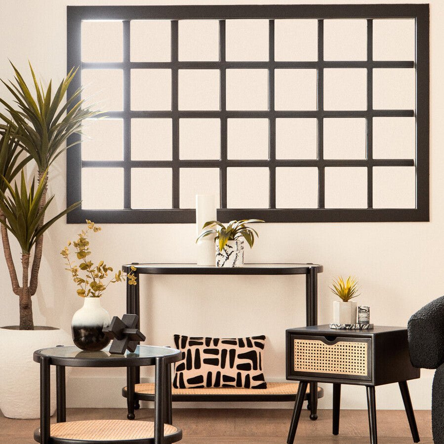 Cebu Black Side Table with Rattan Drawer - Bargainia.com - 5018705952727