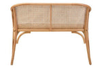 Cebu Natural Cane and Beech Wood Bench with Backrest - Bargainia.com - 5018705994352