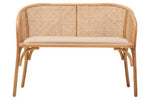 Cebu Natural Cane and Beech Wood Bench with Backrest - Bargainia.com - 5018705994352