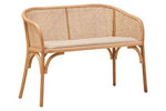 Cebu Natural Cane and Beech Wood Bench with Backrest - Bargainia.com - 5018705994352