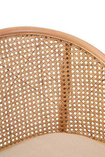 Cebu Natural Cane and Beech Wood Bench with Backrest - Bargainia.com - 5018705994352