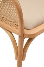 Cebu Natural Cane and Beech Wood Bench with Backrest - Bargainia.com - 5018705994352