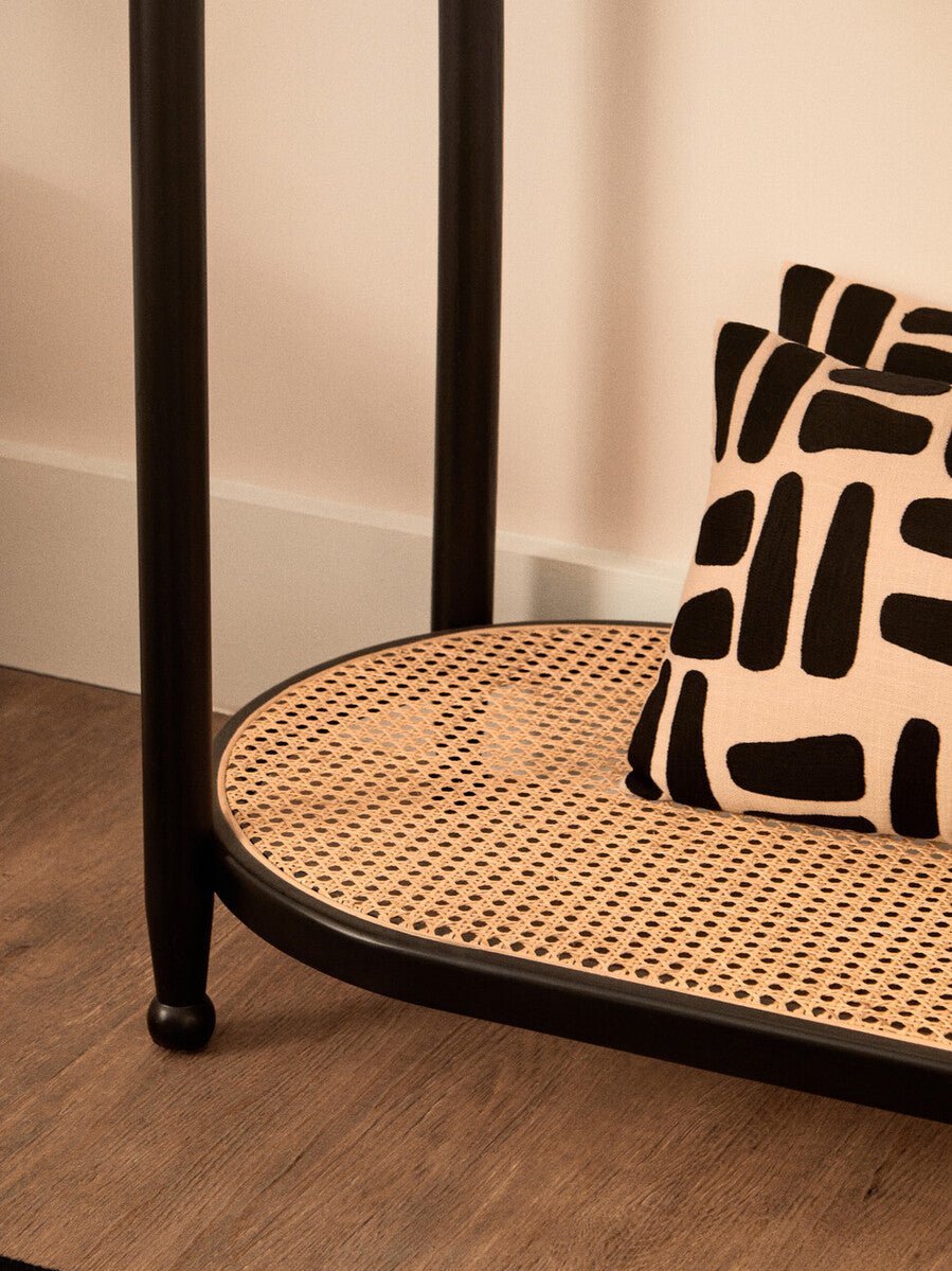 Cebu Rattan and Glass 2 Tier Console Table - Bargainia.com - 5018705952673