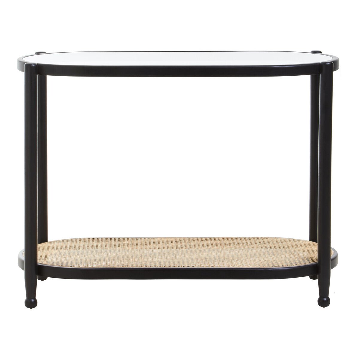 Cebu Rattan and Glass 2 Tier Console Table - Bargainia.com - 5018705952673