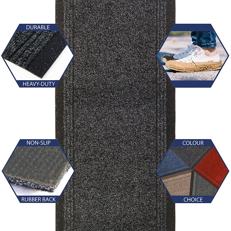 Charcoal Black Stair Runner / Kitchen Mat - Sydney (Custom Sizes Available) - Bargainia.com - 
