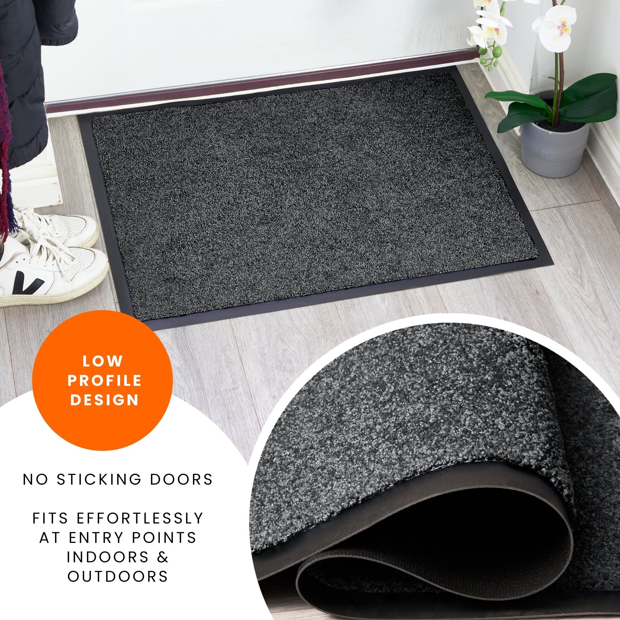 Charcoal Candy Non - Slip Heavy Duty Barrier Door Mat - Assorted Sizes - Bargainia.com -  - DM-CANDY-CHR-4060