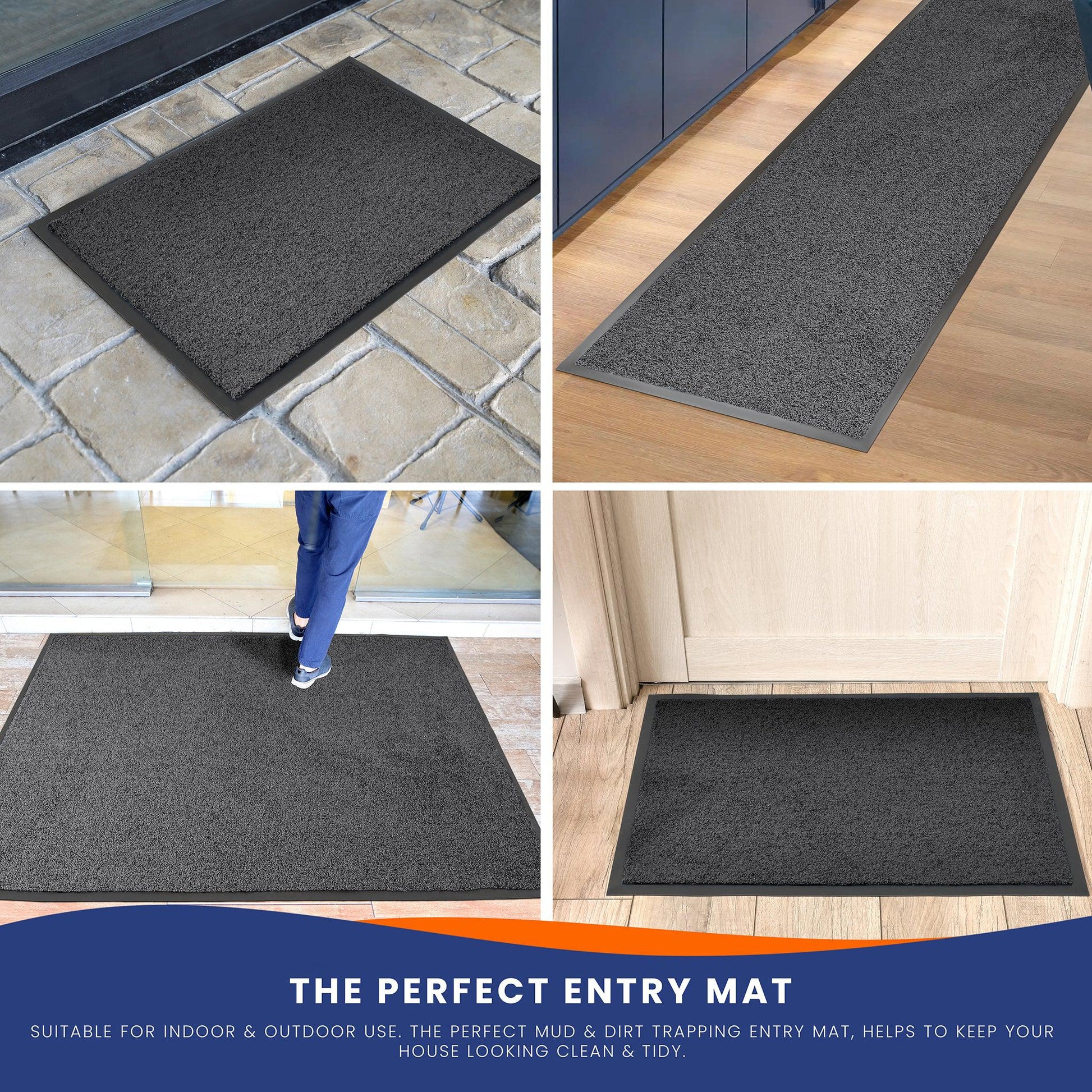 Charcoal Candy Non - Slip Heavy Duty Barrier Door Mat - Assorted Sizes - Bargainia.com -  - DM-CANDY-CHR-4060
