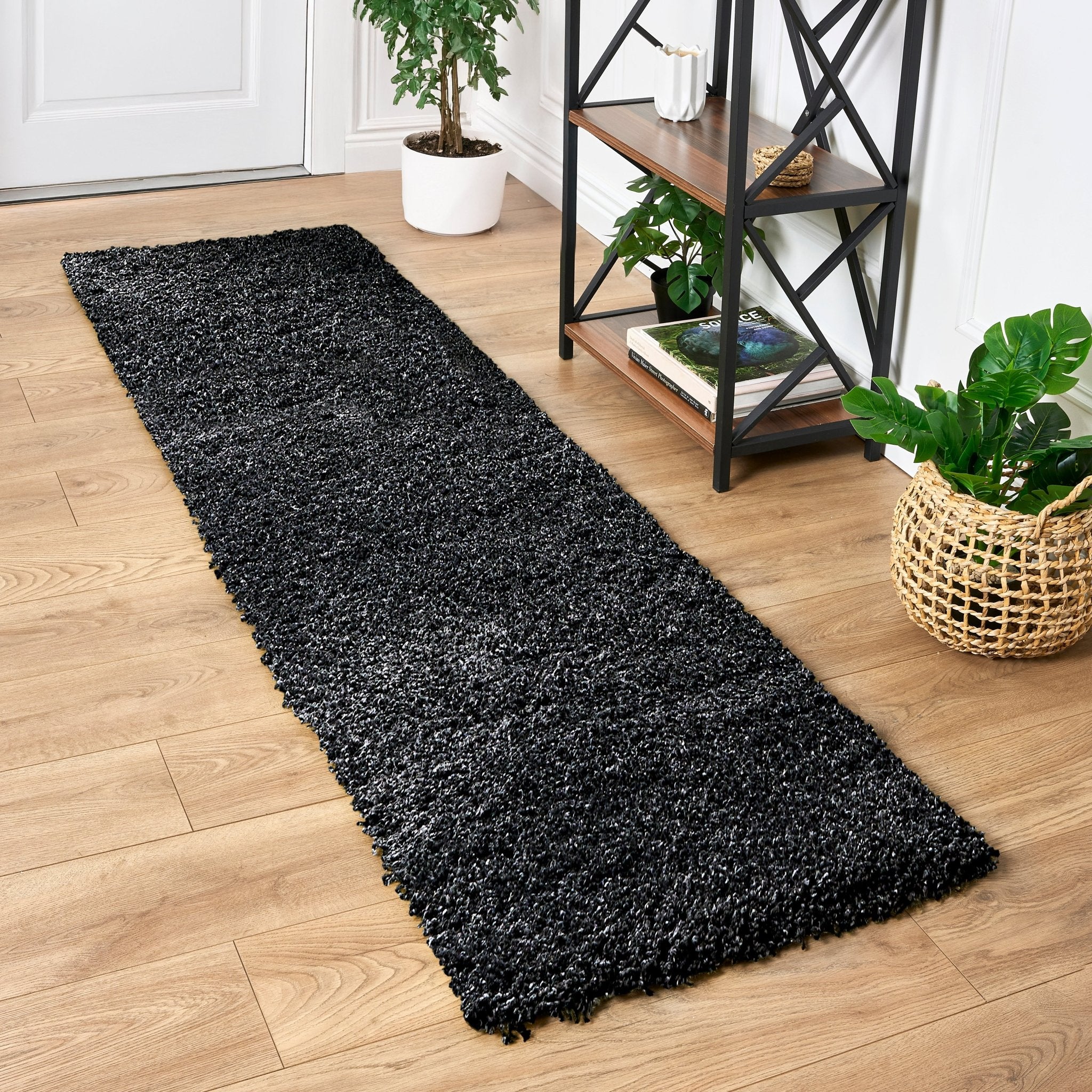 Charcoal Thick Shaggy Rug - California