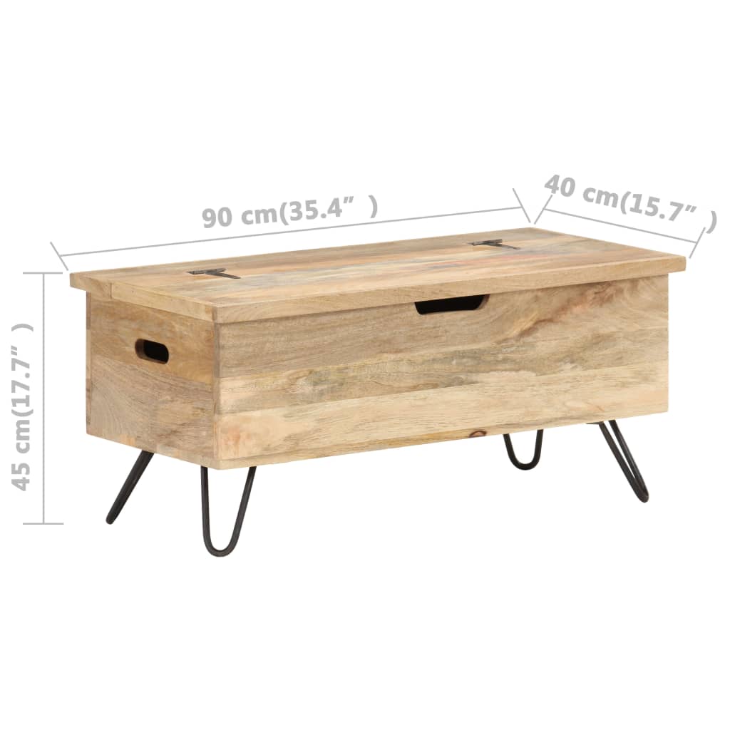Chest 90x40x45 cm Solid Mango Wood - Bargainia.com - 