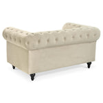 Chesterfield Sofa Suite - Cream Velvet - Bargainia.com - 