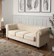 Chesterfield Sofa Suite - Cream Velvet Furniture Bargainia