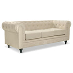 Chesterfield Sofa Suite - Cream Velvet - Bargainia.com - 