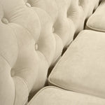 Chesterfield Sofa Suite - Cream Velvet - Bargainia.com - 