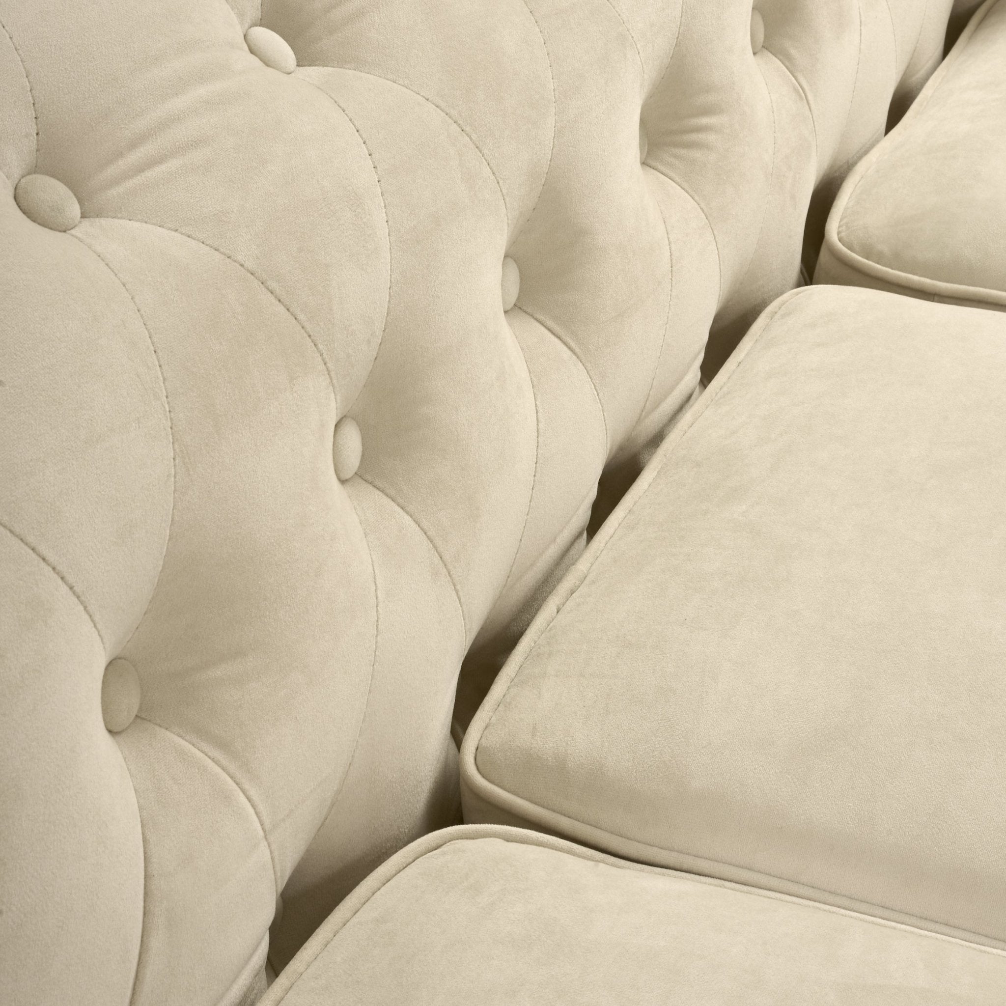 Chesterfield Sofa Suite - Cream Velvet Furniture Bargainia