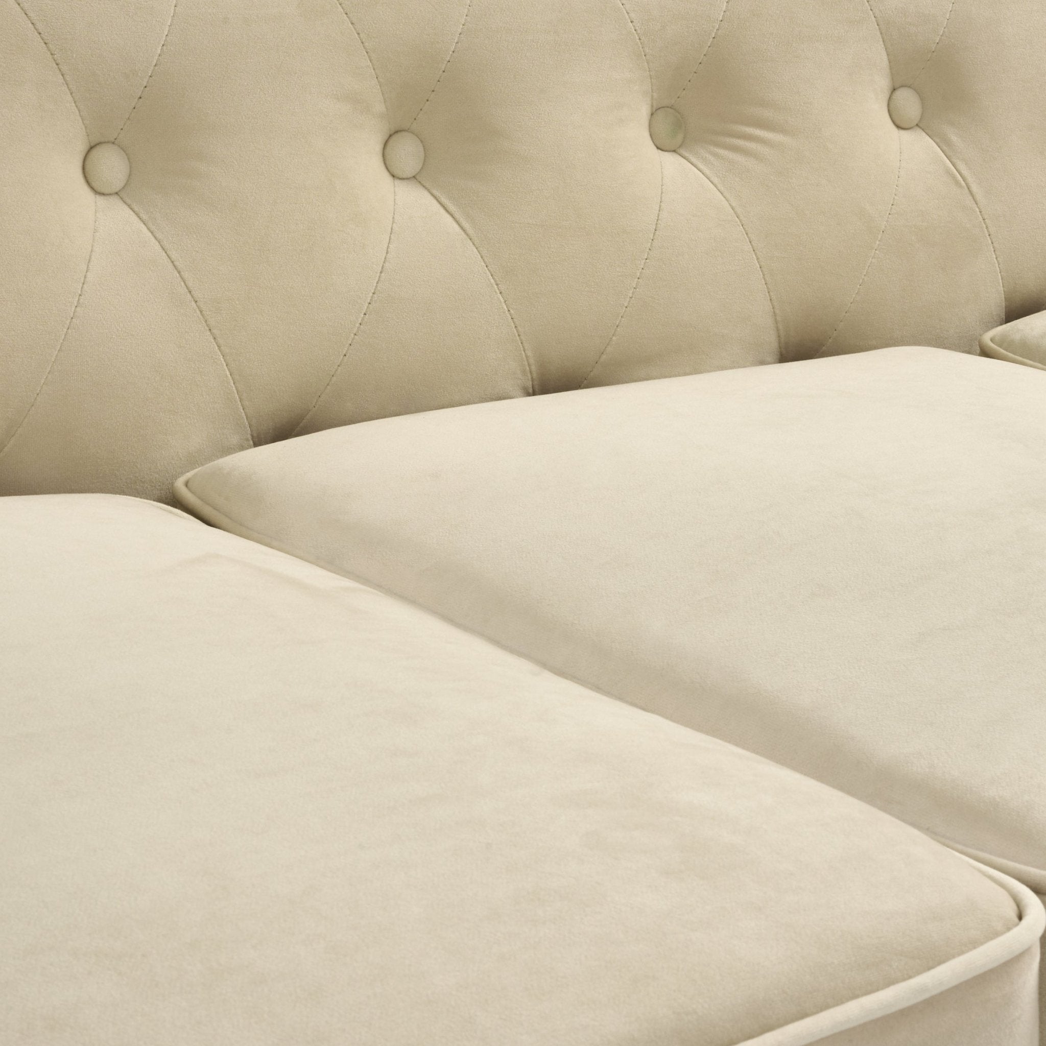 Chesterfield Sofa Suite - Cream Velvet Furniture Bargainia